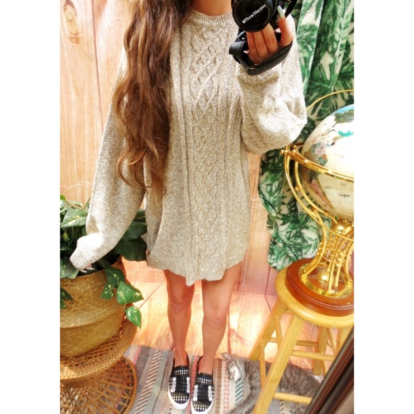 Vintage Sweaters - Vintage cozy speckled oatmeal chunky knit sweater 🍁